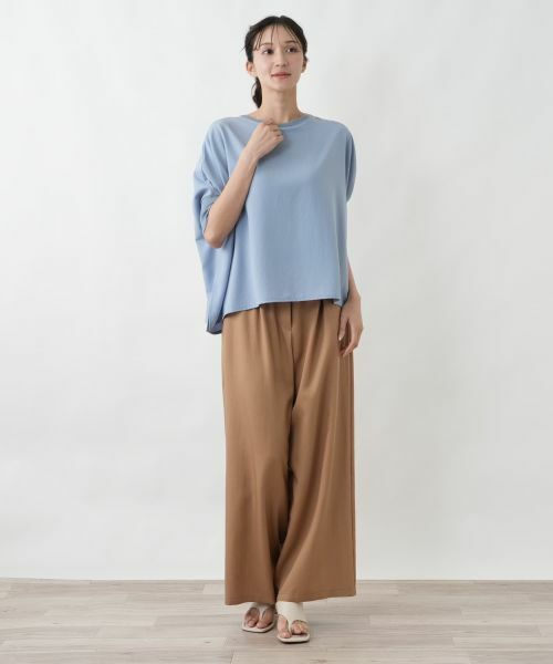 Leilian PLUS HOUSE / レリアンプラスハウス カットソー | オフボディ布帛プルオーバー【SORAGE】 | 詳細4