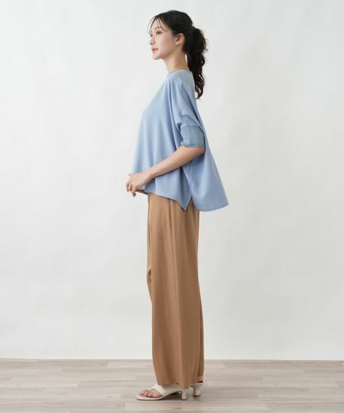 Leilian PLUS HOUSE / レリアンプラスハウス カットソー | オフボディ布帛プルオーバー【SORAGE】 | 詳細5