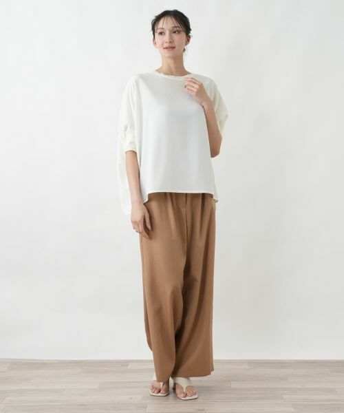 Leilian PLUS HOUSE / レリアンプラスハウス カットソー | オフボディ布帛プルオーバー【SORAGE】 | 詳細7