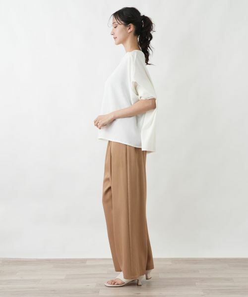 Leilian PLUS HOUSE / レリアンプラスハウス カットソー | オフボディ布帛プルオーバー【SORAGE】 | 詳細8