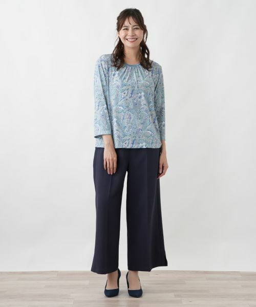 Leilian PLUS HOUSE / レリアンプラスハウス その他パンツ | サイドオープンワイドパンツ【大妻女子大学コラボ商品】 | 詳細1