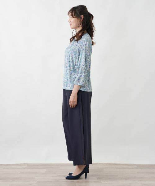 Leilian PLUS HOUSE / レリアンプラスハウス その他パンツ | サイドオープンワイドパンツ【大妻女子大学コラボ商品】 | 詳細2