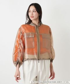 Leilian PLUS HOUSE / レリアンプラスハウス その他アウター | シアーボリュームスリーブブルゾン【NEMIKA】