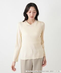 Leilian PLUS HOUSE / レリアンプラスハウス ニット・セーター | 襟付きリブニット【BOURGE】