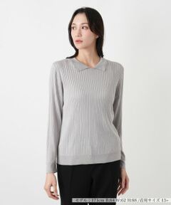 Leilian PLUS HOUSE / レリアンプラスハウス ニット・セーター | 襟付きリブニット【BOURGE】