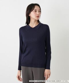 Leilian PLUS HOUSE / レリアンプラスハウス ニット・セーター | 襟付きリブニット【BOURGE】