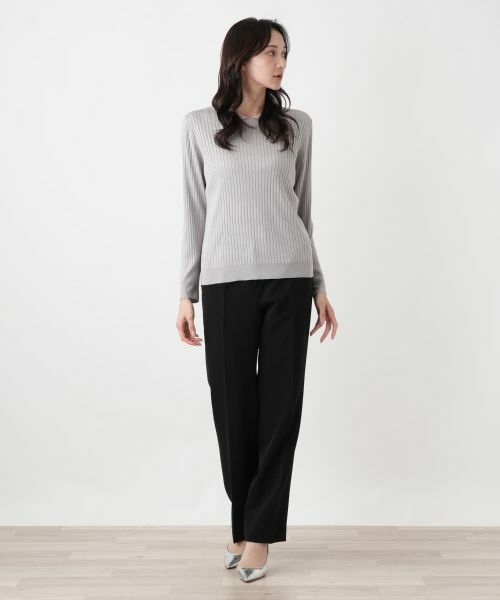 Leilian PLUS HOUSE / レリアンプラスハウス ニット・セーター | 襟付きリブニット【BOURGE】 | 詳細1