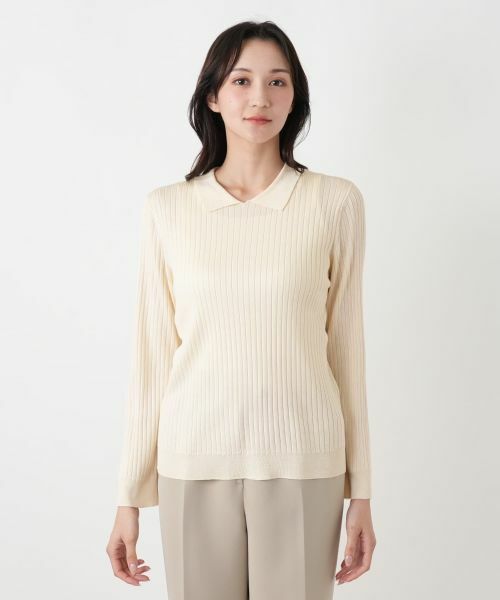 Leilian PLUS HOUSE / レリアンプラスハウス ニット・セーター | 襟付きリブニット【BOURGE】 | 詳細10