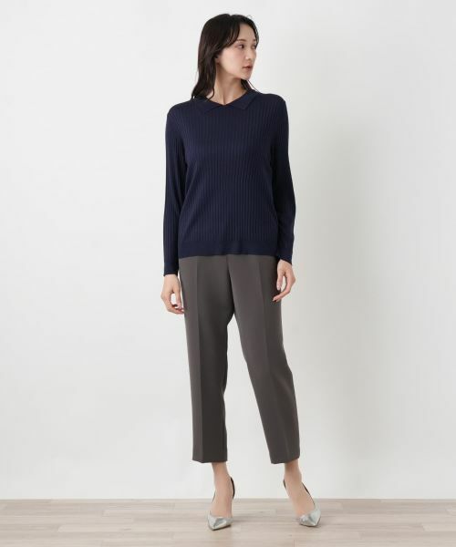 Leilian PLUS HOUSE / レリアンプラスハウス ニット・セーター | 襟付きリブニット【BOURGE】 | 詳細4