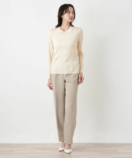 Leilian PLUS HOUSE / レリアンプラスハウス ニット・セーター | 襟付きリブニット【BOURGE】 | 詳細7