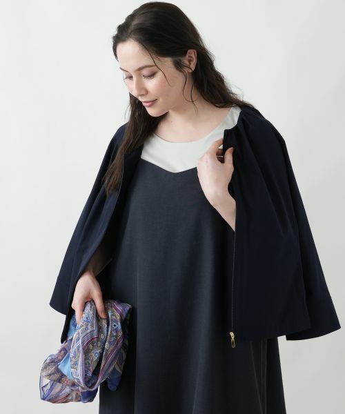 Leilian PLUS HOUSE / レリアンプラスハウス その他アウター | 【はっ水】ブルゾン【Leilian WHITE LABEL】（ネイビー）