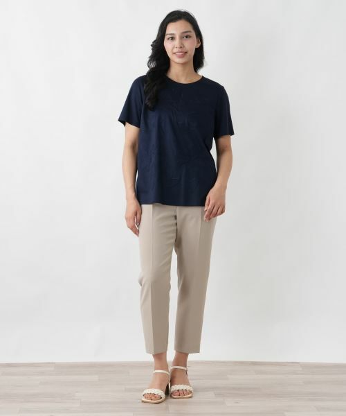 Leilian PLUS HOUSE / レリアンプラスハウス Tシャツ | 花柄カットソー【ROCHAS Premiere】 | 詳細1