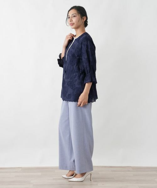 Leilian PLUS HOUSE / レリアンプラスハウス テーラードジャケット | 刺繍ノーカラージャケット【ROCHAS Premiere】 | 詳細2