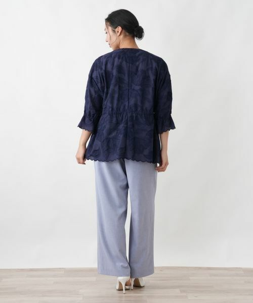 Leilian PLUS HOUSE / レリアンプラスハウス テーラードジャケット | 刺繍ノーカラージャケット【ROCHAS Premiere】 | 詳細3