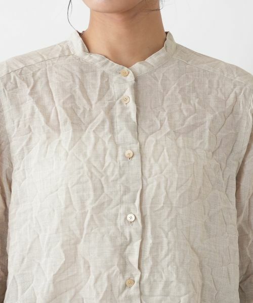 Leilian PLUS HOUSE / レリアンプラスハウス シャツ・ブラウス | 楊柳風バンドカラーシャツ【ROCHAS Premiere】 | 詳細10