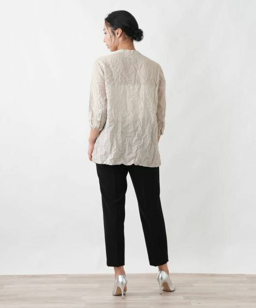 Leilian PLUS HOUSE / レリアンプラスハウス シャツ・ブラウス | 楊柳風バンドカラーシャツ【ROCHAS Premiere】 | 詳細6