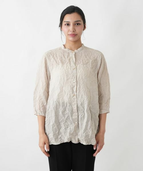 Leilian PLUS HOUSE / レリアンプラスハウス シャツ・ブラウス | 楊柳風バンドカラーシャツ【ROCHAS Premiere】 | 詳細7