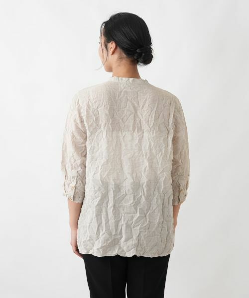 Leilian PLUS HOUSE / レリアンプラスハウス シャツ・ブラウス | 楊柳風バンドカラーシャツ【ROCHAS Premiere】 | 詳細9