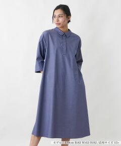 Leilian PLUS HOUSE / レリアンプラスハウス ドレス | スリットカフスシャツワンピース【プラス企画】