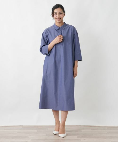 Leilian PLUS HOUSE / レリアンプラスハウス ドレス | スリットカフスシャツワンピース【プラス企画】 | 詳細1