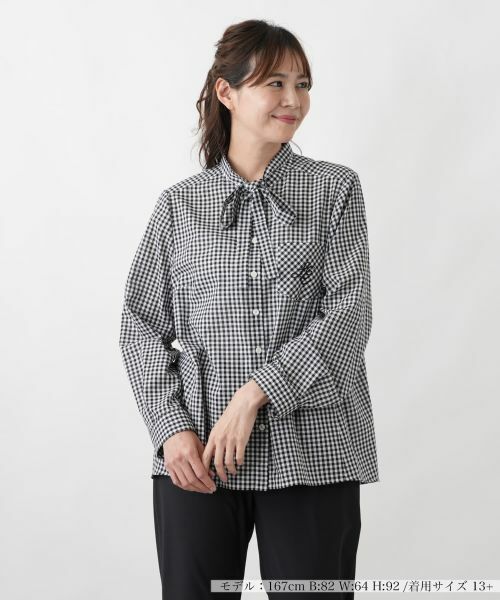 Leilian PLUS HOUSE / レリアンプラスハウス シャツ・ブラウス | ブラウス（ブラック）