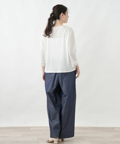 Leilian PLUS HOUSE / レリアンプラスハウス カットソー | 袖口ラッフルシアープルオーバー | 詳細10