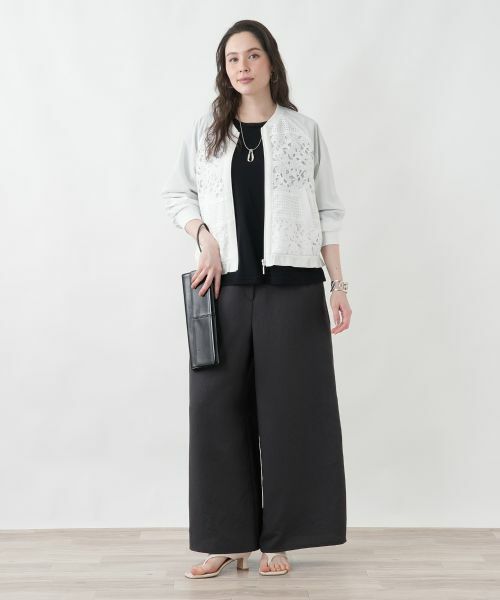 Leilian PLUS HOUSE / レリアンプラスハウス カットソー | 袖口ラッフルシアープルオーバー | 詳細4