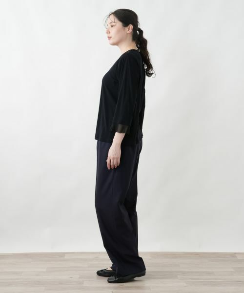 Leilian PLUS HOUSE / レリアンプラスハウス カットソー | 袖口ラッフルシアープルオーバー | 詳細6