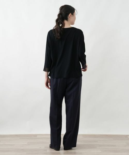 Leilian PLUS HOUSE / レリアンプラスハウス カットソー | 袖口ラッフルシアープルオーバー | 詳細7