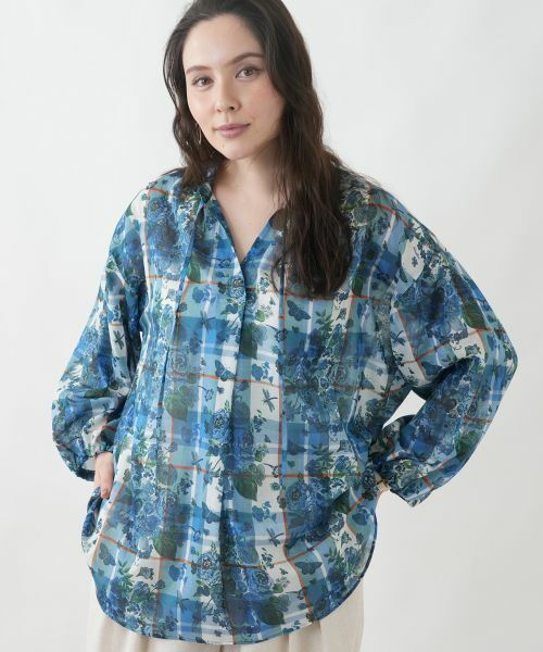 Leilian PLUS HOUSE / レリアンプラスハウス シャツ・ブラウス | フラワープリントブラウス | 詳細1