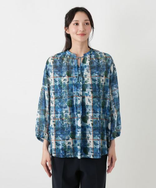 Leilian PLUS HOUSE / レリアンプラスハウス シャツ・ブラウス | フラワープリントブラウス | 詳細10