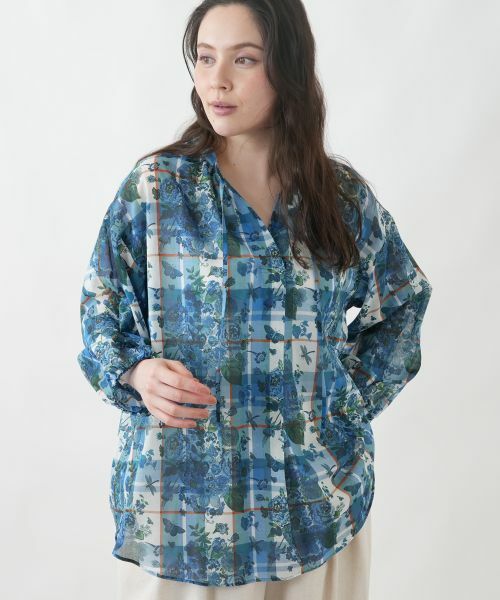 Leilian PLUS HOUSE / レリアンプラスハウス シャツ・ブラウス | フラワープリントブラウス | 詳細2