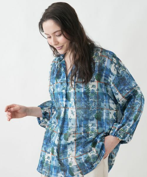 Leilian PLUS HOUSE / レリアンプラスハウス シャツ・ブラウス | フラワープリントブラウス | 詳細3