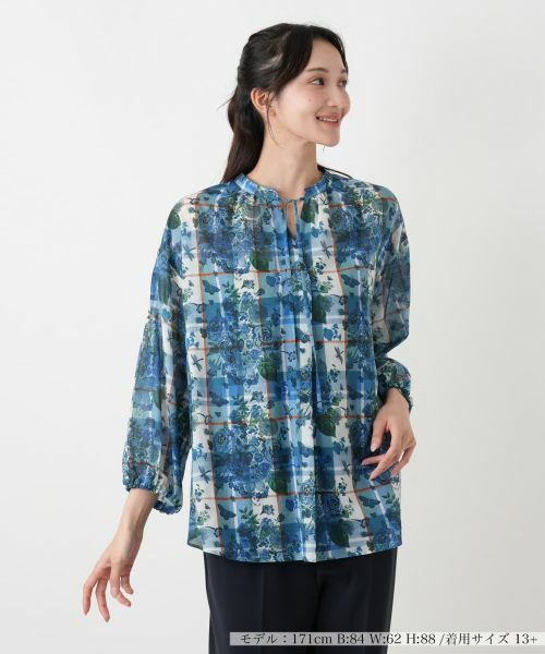 Leilian PLUS HOUSE / レリアンプラスハウス シャツ・ブラウス | フラワープリントブラウス | 詳細6