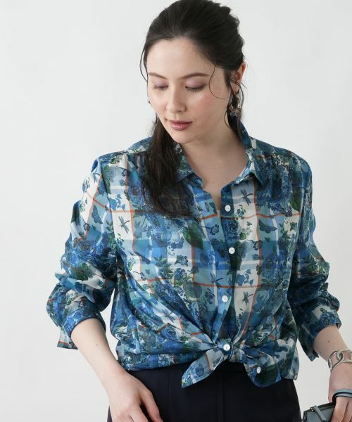 Leilian PLUS HOUSE / レリアンプラスハウス シャツ・ブラウス | シャツブラウス（ブルー系）