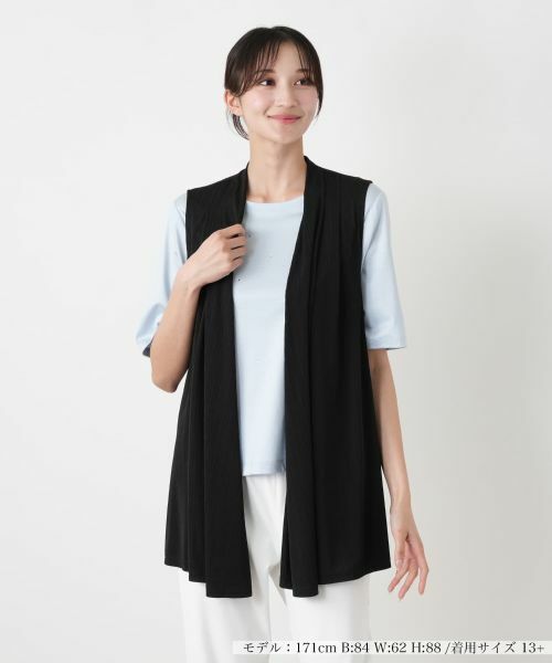 Leilian PLUS HOUSE / レリアンプラスハウス テーラードジャケット | ベスト（ブラック）