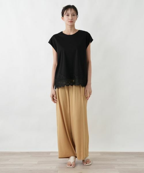 Leilian PLUS HOUSE / レリアンプラスハウス カットソー | 裾レースコンビネーションカットソー【BOURGE】 | 詳細1