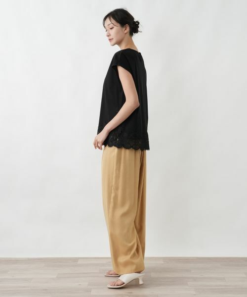 Leilian PLUS HOUSE / レリアンプラスハウス カットソー | 裾レースコンビネーションカットソー【BOURGE】 | 詳細2