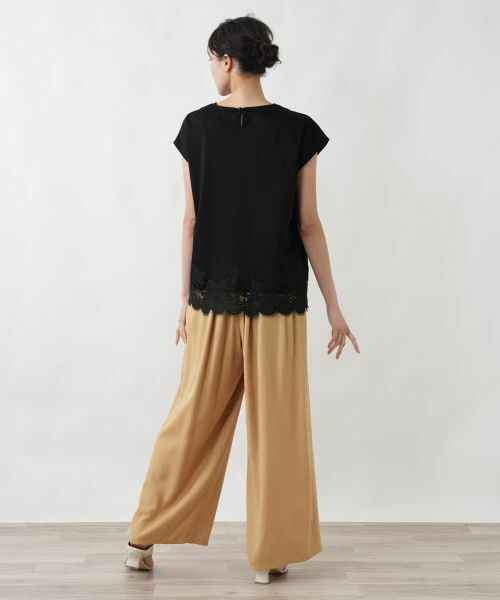 Leilian PLUS HOUSE / レリアンプラスハウス カットソー | 裾レースコンビネーションカットソー【BOURGE】 | 詳細3