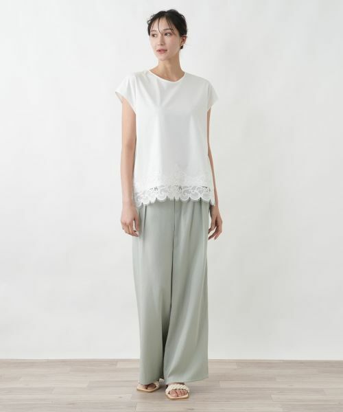 Leilian PLUS HOUSE / レリアンプラスハウス カットソー | 裾レースコンビネーションカットソー【BOURGE】 | 詳細4