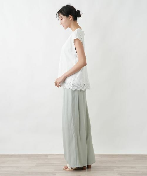 Leilian PLUS HOUSE / レリアンプラスハウス カットソー | 裾レースコンビネーションカットソー【BOURGE】 | 詳細5