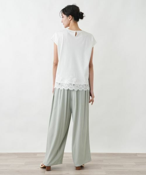 Leilian PLUS HOUSE / レリアンプラスハウス カットソー | 裾レースコンビネーションカットソー【BOURGE】 | 詳細6