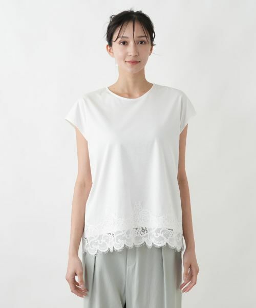 Leilian PLUS HOUSE / レリアンプラスハウス カットソー | 裾レースコンビネーションカットソー【BOURGE】 | 詳細7
