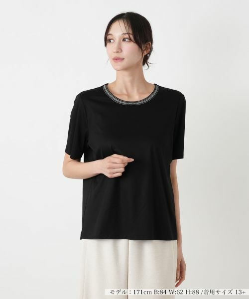 Leilian PLUS HOUSE / レリアンプラスハウス カットソー | カットソー【Leilian WHITE LABEL】（ブラック）