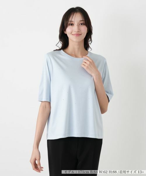 Leilian PLUS HOUSE / レリアンプラスハウス Tシャツ | Tシャツ【Leilian WHITE LABEL】（スカイブルー）