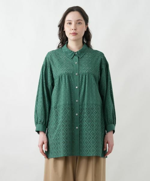 Leilian PLUS HOUSE / レリアンプラスハウス シャツ・ブラウス | カットワークチュニックブラウス【Leilian WHITE LABEL】 | 詳細10