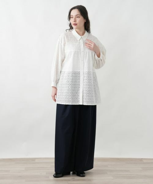 Leilian PLUS HOUSE / レリアンプラスハウス シャツ・ブラウス | カットワークチュニックブラウス【Leilian WHITE LABEL】 | 詳細4