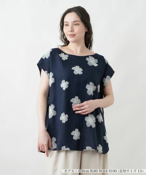 Leilian PLUS HOUSE / レリアンプラスハウス シャツ・ブラウス | ブラウス【ROSSO35】（ネイビー系）