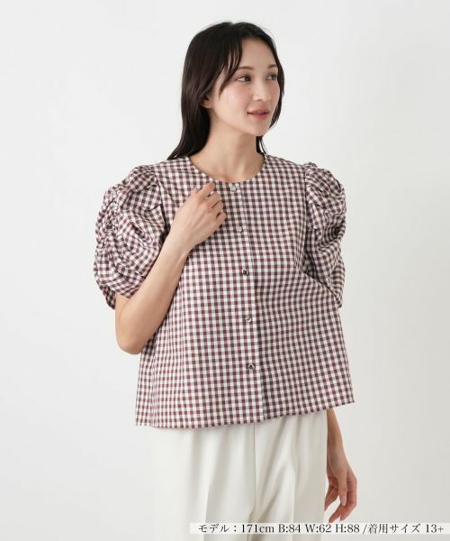 Leilian PLUS HOUSE / レリアンプラスハウス シャツ・ブラウス | ブラウス【NEMIKA】（ダークブラウン）