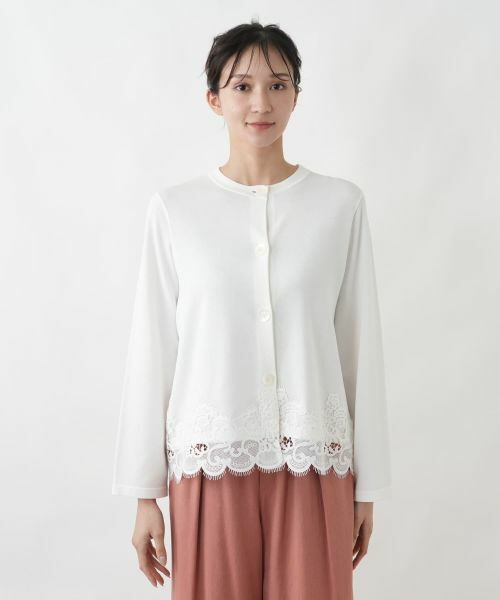 Leilian PLUS HOUSE / レリアンプラスハウス カーディガン・ボレロ | 裾レースカーディガン【BOURGE】 | 詳細10